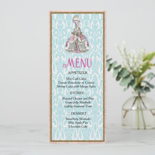 Marie Antoinette Menu Tafelplaats Instellingen (Staand voorkant)