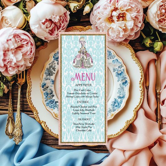 Marie Antoinette Menu Tafelservies