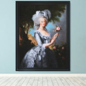 Marie Antoinette met een Roos Canvas Afdruk (Insitu (Houten vloer))