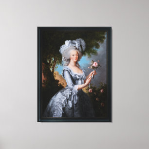 Marie Antoinette met een Roos Canvas Afdruk