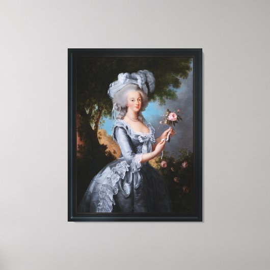 Marie Antoinette met een Roos Canvas Afdruk (Voorkant)