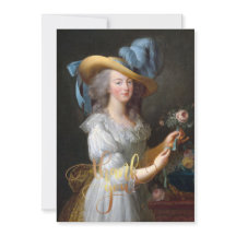 Marie Antoinette met een roos Dank je