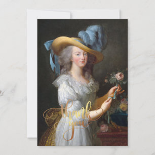 Marie Antoinette met een roos Dank je Bedankkaart