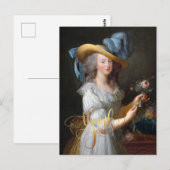 Marie Antoinette met een roos Dank je Briefkaart (Voorkant / Achterkant)