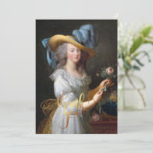 Marie Antoinette met een roos Dank u Bedankkaart (Staand voorkant)