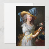 Marie Antoinette met een roos Dank u Bedankkaart (Voorkant / Achterkant)