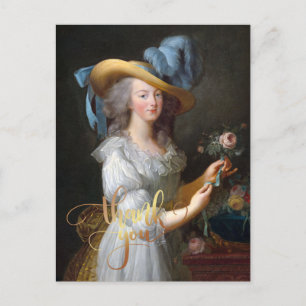 Marie Antoinette met een roos Dank u Briefkaart