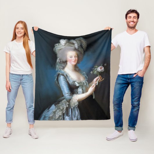Marie Antoinette met een roos Fleece Deken (In situ)