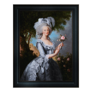 Marie Antoinette met een Roos Foto Afdruk
