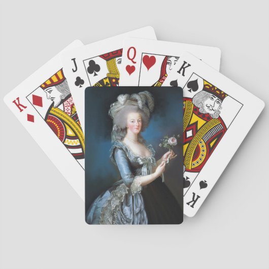 Marie Antoinette met een roos Pokerkaarten (Achterkant)