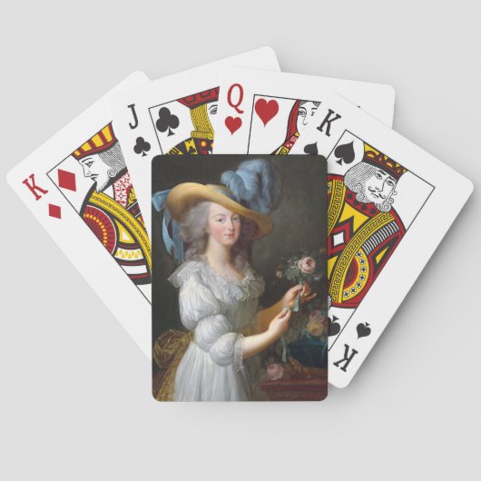 Marie Antoinette met een roos Pokerkaarten (Achterkant)