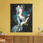 Marie Antoinette met een Roos van Elisabeth Le Bru Canvas Afdruk (Insitu (Woonkamer))