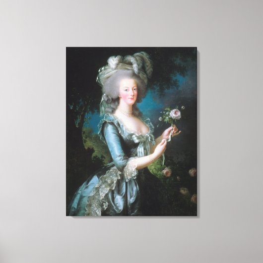 Marie Antoinette met een Roos van Elisabeth Le Bru Canvas Afdruk (Voorkant)