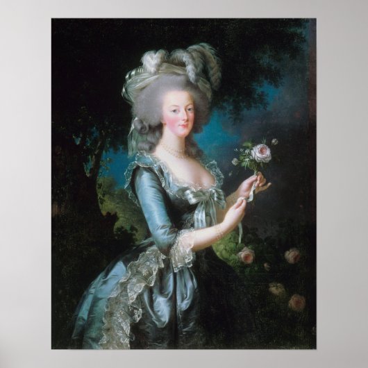 Marie Antoinette met een Roos van Elisabeth Le Bru Poster (Voorkant)