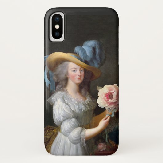 Marie Antoinette met een roze pioen Case-Mate iPhone Case (Achterkant)