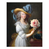 Marie Antoinette met een roze pioen Foto Afdruk (Voorkant)