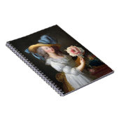 Marie Antoinette met een roze pioen Notitieboek (Rechterzijde)