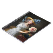 Marie Antoinette met een roze pioen Notitieboek (Linkerzijde)
