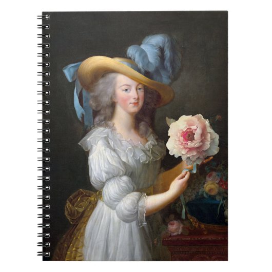 Marie Antoinette met een roze pioen Notitieboek (Voorkant)
