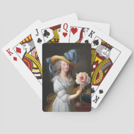 Marie Antoinette met een roze pioen Pokerkaarten