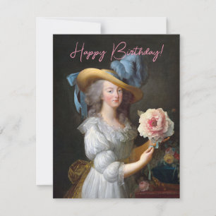 Marie Antoinette met een roze pioen Verjaardagswen