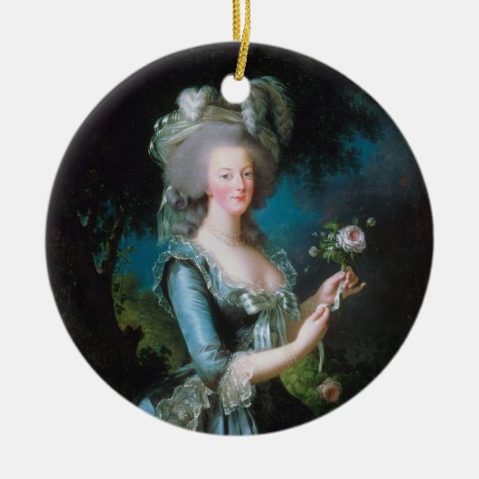 Marie-Antoinette met het Roos van Elisabeth Lebrun Keramisch Ornament (Voorkant)