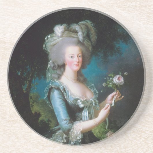 Marie-Antoinette met het Roos van Elisabeth Lebrun Zandsteen Onderzetter (Voorkant)