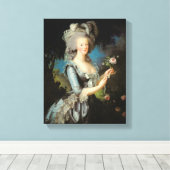 Marie Antoinette met Roos 1783 Canvas Afdruk (Insitu (Houten vloer))