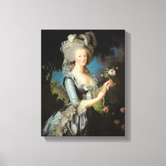 Marie Antoinette met Roos 1783 Canvas Afdruk (Voorkant)