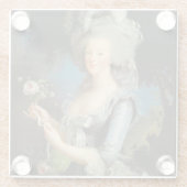 Marie Antoinette met Roos 1783 Glazen Onderzetter (Achterkant)