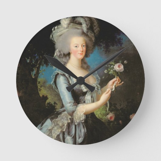 Marie Antoinette met Roos 1783 Ronde Klok (Voorkant)