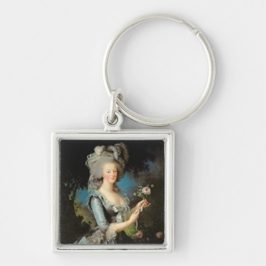 Marie Antoinette met Roos 1783 Sleutelhanger (Voorkant)