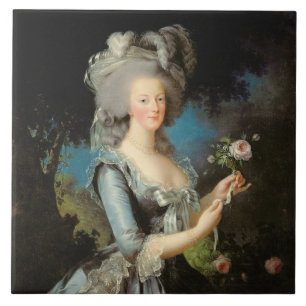 Marie Antoinette met Roos 1783 Tegeltje