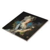 Marie Antoinette met Roos 1783 Tegeltje (Zijkant)