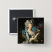 Marie Antoinette met Roos 1783 Vierkante Button 5,1 Cm (Voorkant /achterkant)