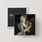 Marie Antoinette met Roos 1783 Vierkante Button 5,1 Cm (Voorkant /achterkant)