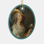 Marie Antoinette met Roos Keramisch Ornament (Rechts)