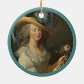 Marie Antoinette met Roos Keramisch Ornament (Achterkant)