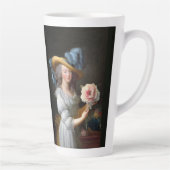 Marie Antoinette met roze anemoon bloem Latte Mok (Rechts)