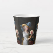 Marie Antoinette met roze anemoon bloem Latte Mok (Voorkant)