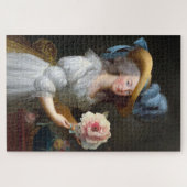 Marie Antoinette met roze anemoon bloem Legpuzzel (Horizontaal)