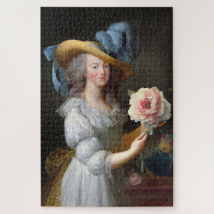 Marie Antoinette met roze anemoon bloem Legpuzzel