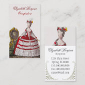 Marie Antoinette Mode ~ Visitekaartje Rood (Voorkant / Achterkant)