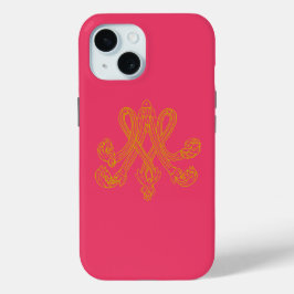 Marie Antoinette Monogram Hot Pink iPhone 15 Case
