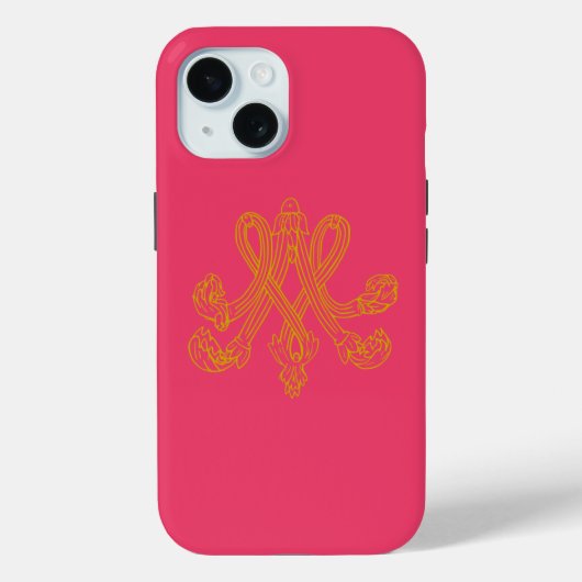 Marie Antoinette Monogram Hot Pink Case-Mate iPhone Case (Achterkant)