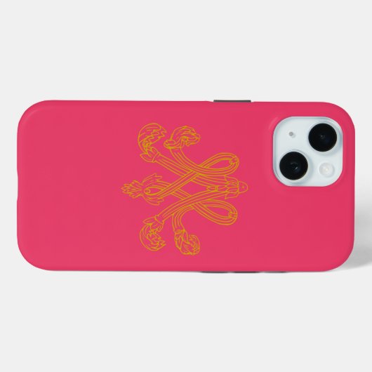 Marie Antoinette Monogram Hot Pink Case-Mate iPhone Case (Achterkant (horizontaal))