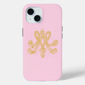 Marie Antoinette Monogram Pink Case-Mate iPhone Case (Achterkant)