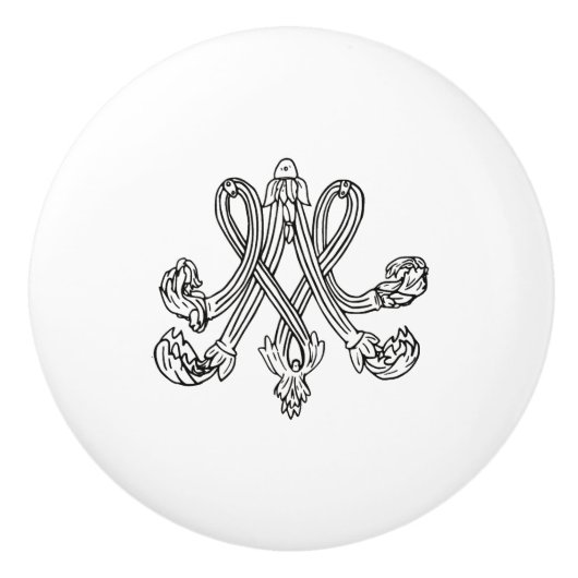 Marie Antoinette – Monogramm – Monogram initial Keramische Knop (Voorkant)