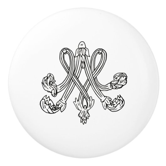 Marie Antoinette – Monogramm – Monogram initial Keramische Knop (Voorkant)