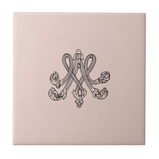 Marie Antoinette - Monogramm - Monogram initialen Tegeltje (Voorkant)